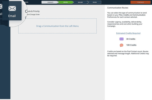 Step 6: Click and Drag the Email Route into the Flow