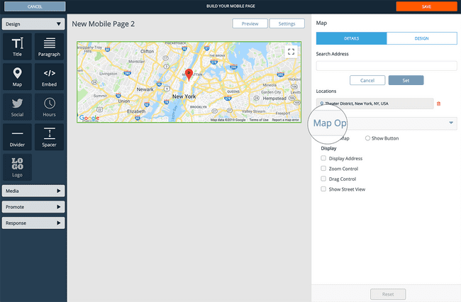 Step 4: Edit Map display options